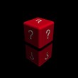 red dice  question mark symbol