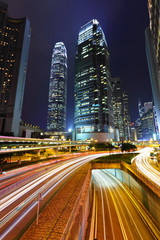 Fototapete - traffic through downtown HongKong