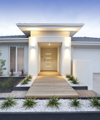 White contemporary house exterior vertical