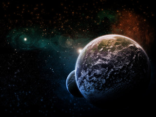 Wall Mural - planets landscape