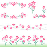 花のフレーム・セット|なでしこ