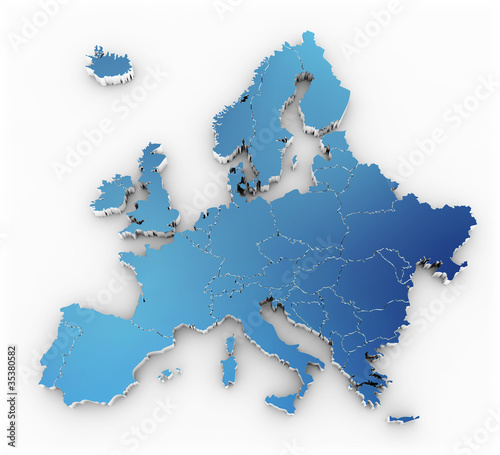 Fototapeta na szkło 3D mapa Europy