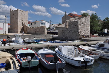 Wall Mural - Bootshafen in Razanac, Kroatien