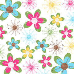 Sticker - floral card, fabric texture