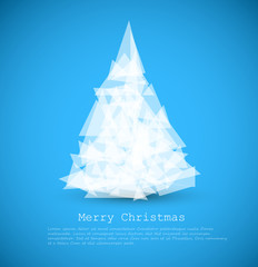 Wall Mural - Vector modern card with abstract white christmas tree