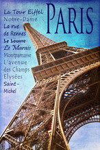 Paris, La Tour Eiffel, Vintage Couleur