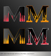 eps Vector image: initials (m)  metallic fire logo Ⅲ＆Ⅳ