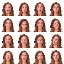 Beautiful Young Woman Collection Of Expression
