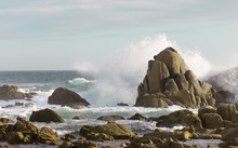 Sea Rock Is Breaking Powerful Wave