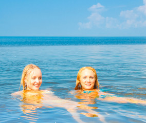 Sticker - Girls In Water On a Beach