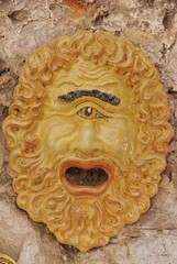 Polyphemus mask in Taormina, Sicily