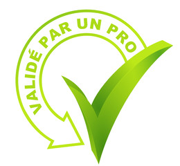 Sticker - validé par un pro sur symbole vert