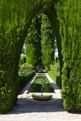 Fototapete - Alhambra de Granada. Lower gardens of the Generalife