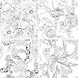 Set of floral seamless wallpaper