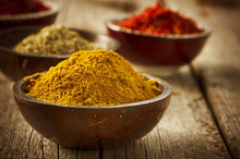 Spices Curry, Saffron, Turmeric