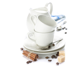 Canvas Print - White Coffee Set