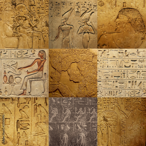 Naklejka - mata magnetyczna na lodówkę set of ancient Egyptian writing