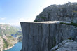 Preikestolen - famous cliff at the norwegian mountains.