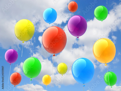 Foto-Plissee - Luftballons steigen gen Himmel (von bluedesign)