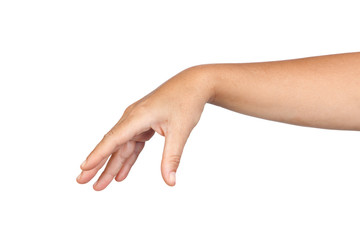 woman's hand dropping something