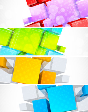Set of banners with 3d element