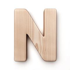 Sticker - The letter N in wood