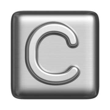 Metal alphabet in the form of a cliche. Capital letter C