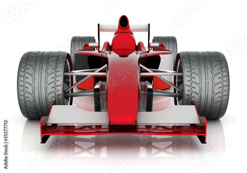 Naklejka ścienna image red sports car on a white background