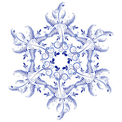 Wall Mural - Russian ornaments. New Year's snowflake.