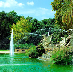 fountain in park De la Ciutadella in barcelona, catalonia, spain