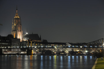 Canvas Print - Dom und Eiserner Steg in Frankfurt