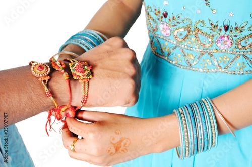 Foto Brother-sister love and relationship in India.