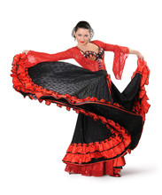 Young Elegance Flamenco Dancer In Action