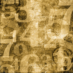 Numbers over Grunge Background
