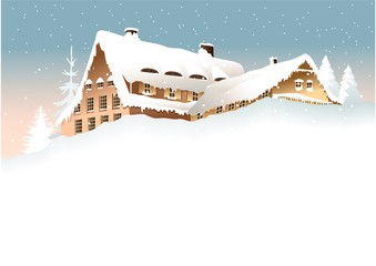 Wall Mural - Winter house