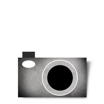 digital camera from paper craft isolated.