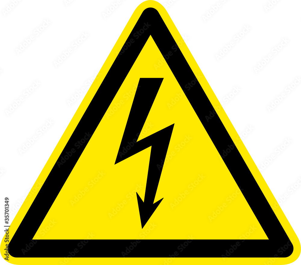 Warnschild Warnzeichen gefährliche elektrische Spannung - obrazy, fototapety, plakaty 