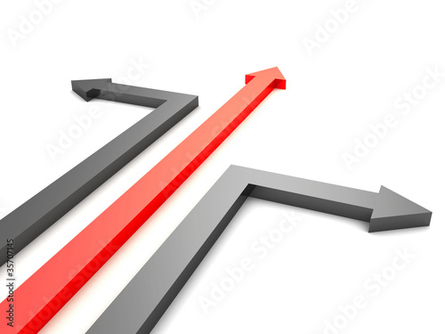 red and gray arrows to different directions
