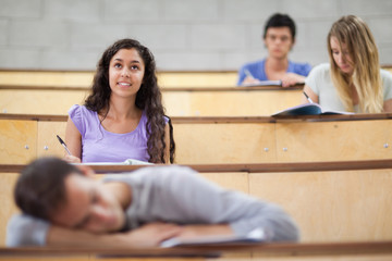 Poster - Students listening while their classmate is sleeping