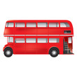 London symbol - red bus - isolated -detailed illustration