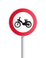 Poster - Panneau - acces interdit aux cyclomoteurs