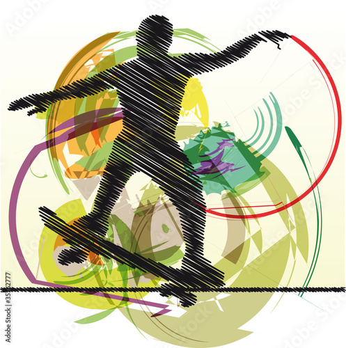 Fototapeta dla dzieci Abstract sketch of skater