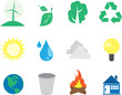 Environmental green icons.