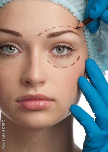 Face before plastic surgery operation Fototapeta