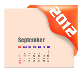 Wall Mural - September of 2012 calendar