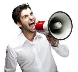 young man shouting