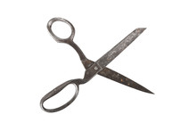 Old Scissors Isolated On White With Clipping Path