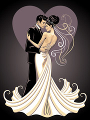 Wall Mural - bride and fiance