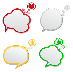 Wall Mural - Vector Speech Bubbles with Icons