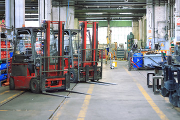 forklift in workshop